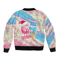 Six Seven Ice Cream Drip Bomber Jacket 67 Funny Christmas Gen Alpha Slang - Wonder Print Shop