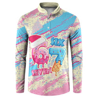 Six Seven Ice Cream Drip Button Sweatshirt 67 Funny Christmas Gen Alpha Slang - Wonder Print Shop