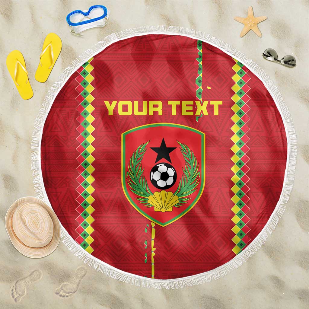 Custom Guinea Bissau Football Beach Blanket Go Djurtus - Red Ver - Wonder Print Shop