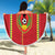 Custom Guinea Bissau Football Beach Blanket Go Djurtus - Red Ver - Wonder Print Shop