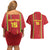 Custom Guinea Bissau Football Couples Matching Off Shoulder Short Dress and Hawaiian Shirt Go Djurtus - Red Ver - Wonder Print Shop