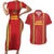 Custom Guinea Bissau Football Couples Matching Short Sleeve Bodycon Dress and Hawaiian Shirt Go Djurtus - Red Ver - Wonder Print Shop