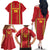 Custom Guinea Bissau Football Family Matching Off The Shoulder Long Sleeve Dress and Hawaiian Shirt Go Djurtus - Red Ver - Wonder Print Shop