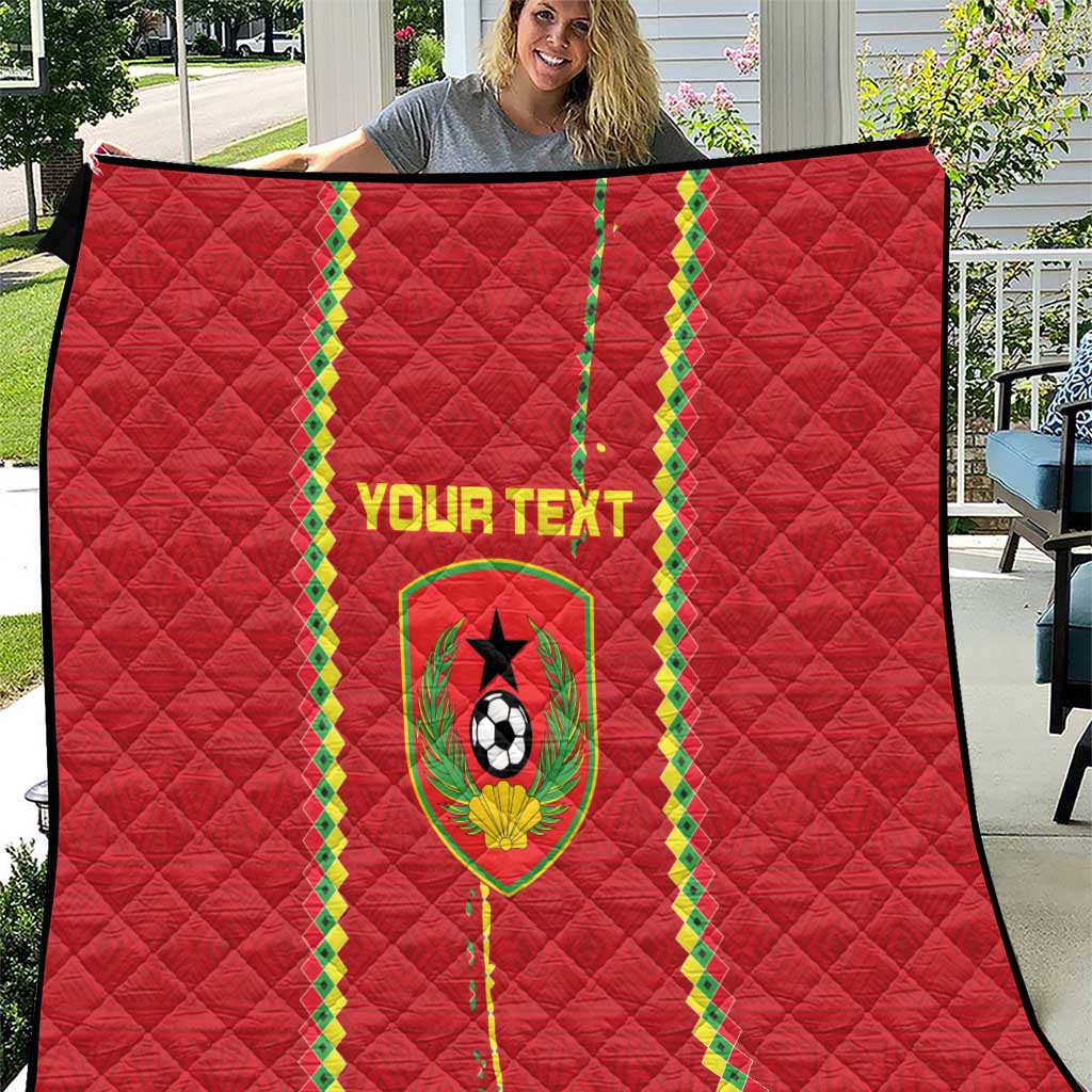 Custom Guinea Bissau Football Quilt Go Djurtus - Red Ver - Wonder Print Shop