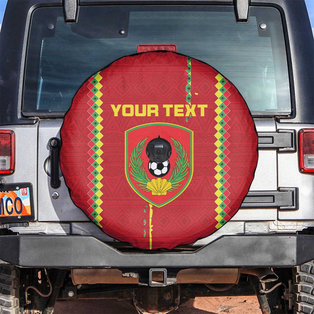 Custom Guinea Bissau Football Spare Tire Cover Go Djurtus - Red Ver - Wonder Print Shop