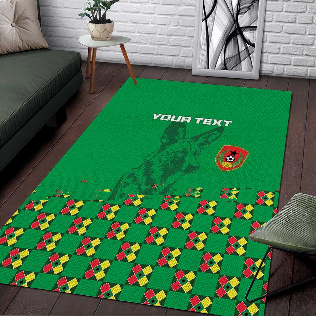 Custom Guinea Bissau Football Area Rug Go Djurtus - Green Ver