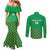 Custom Guinea Bissau Football Couples Matching Mermaid Dress and Long Sleeve Button Shirt Go Djurtus - Green Ver