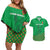 Custom Guinea Bissau Football Couples Matching Off Shoulder Short Dress and Hawaiian Shirt Go Djurtus - Green Ver - Wonder Print Shop