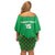 Custom Guinea Bissau Football Family Matching Off Shoulder Short Dress and Hawaiian Shirt Go Djurtus - Green Ver - Wonder Print Shop