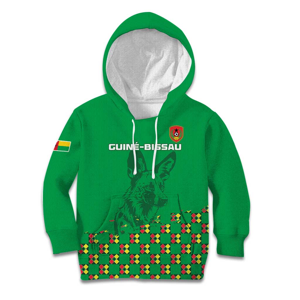 Custom Guinea Bissau Football Kid Hoodie Go Djurtus - Green Ver - Wonder Print Shop