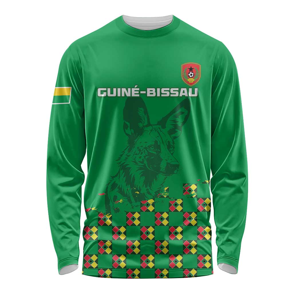 Custom Guinea Bissau Football Long Sleeve Shirt Go Djurtus - Green Ver - Wonder Print Shop