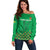 Custom Guinea Bissau Football Off Shoulder Sweater Go Djurtus - Green Ver