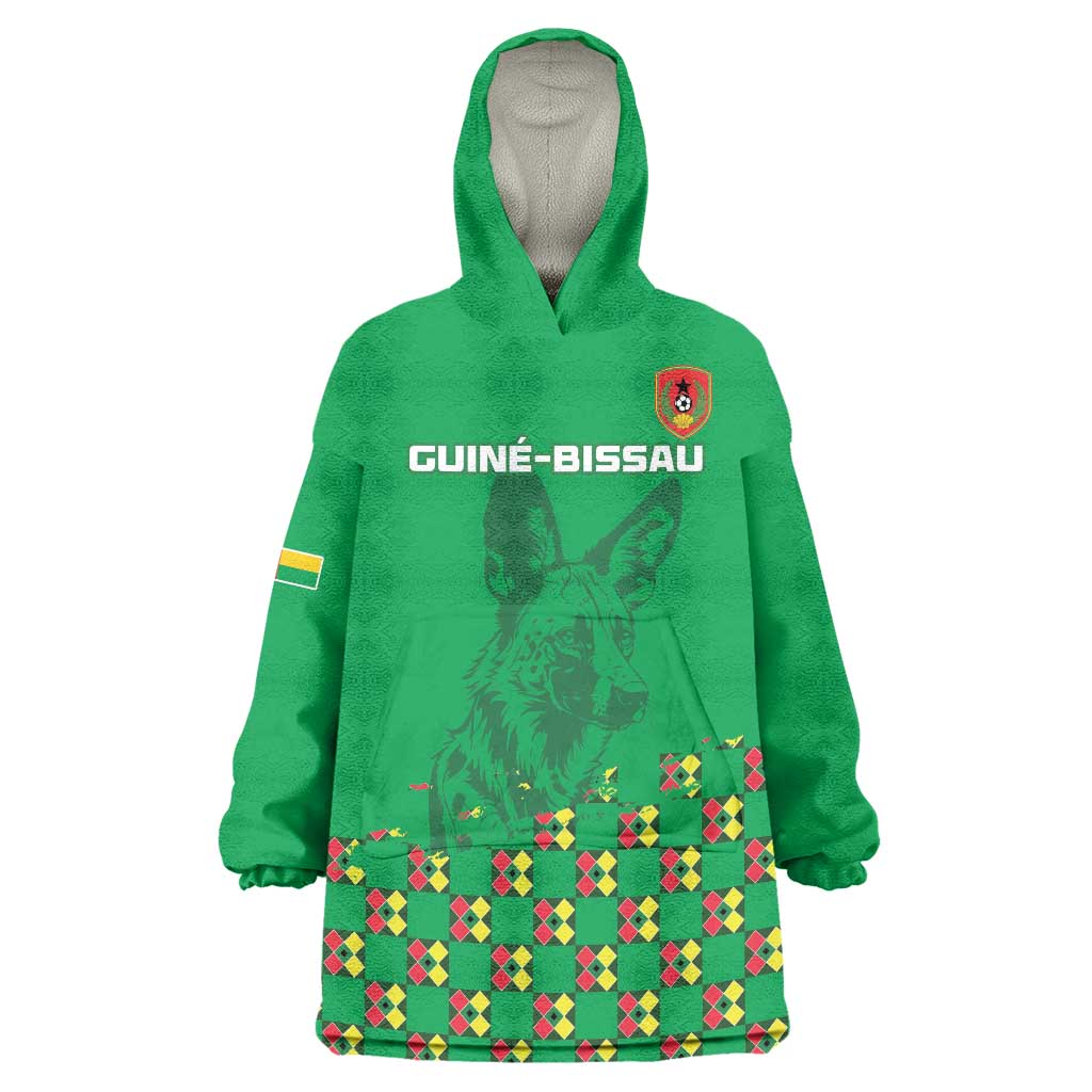 Custom Guinea Bissau Football Wearable Blanket Hoodie Go Djurtus - Green Ver