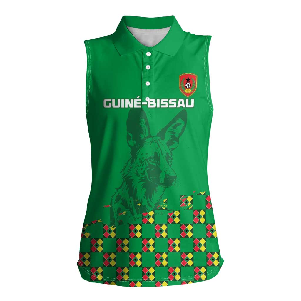 Custom Guinea Bissau Football Women Sleeveless Polo Shirt Go Djurtus - Green Ver - Wonder Print Shop