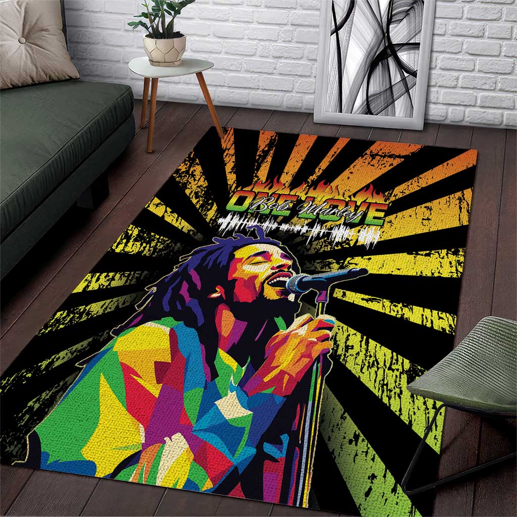 Reggae Legend Bob Area Rug Grunge Style