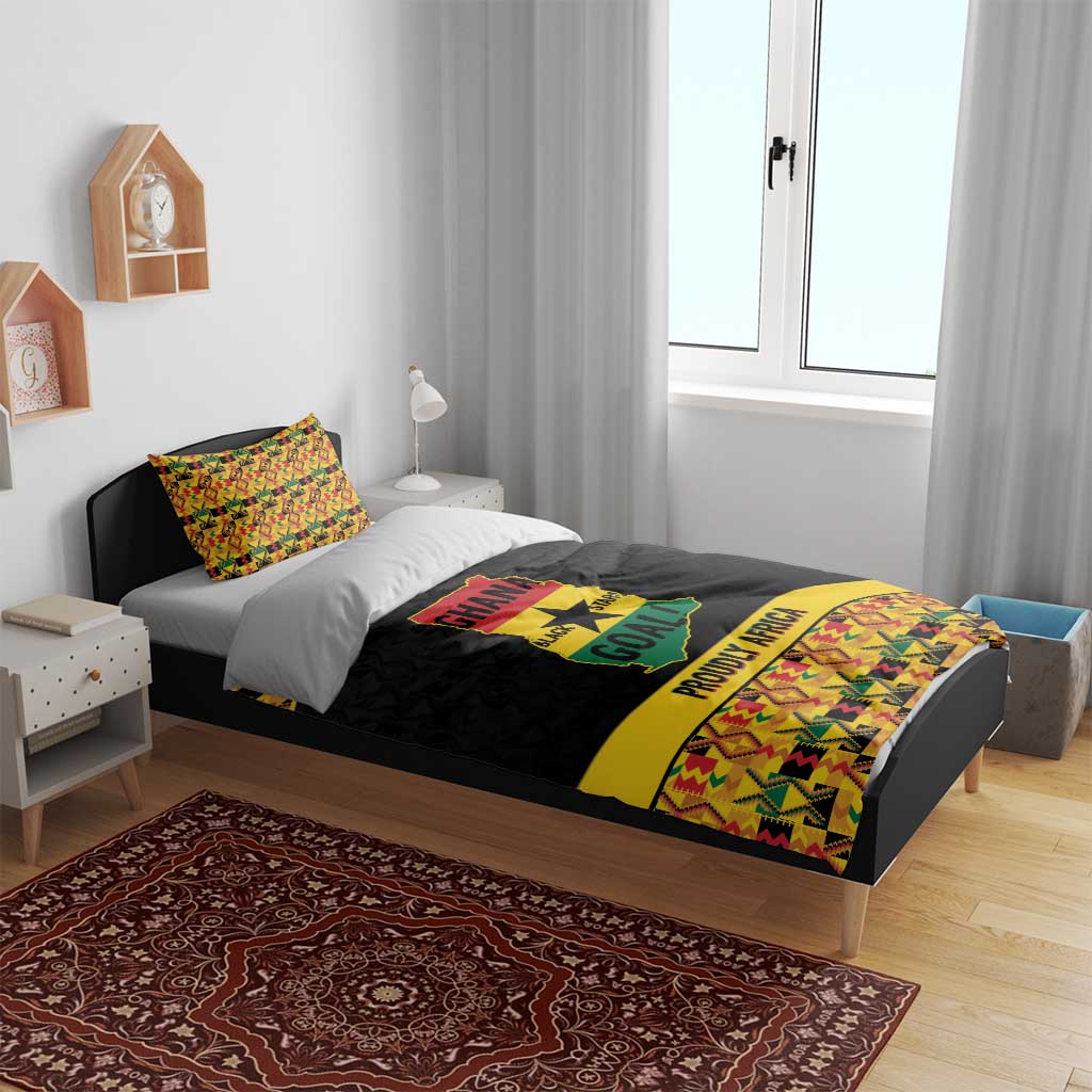 Afro Ghana Football Bedding Set Black Stars Never Fall - Kente Pattern - Wonder Print Shop