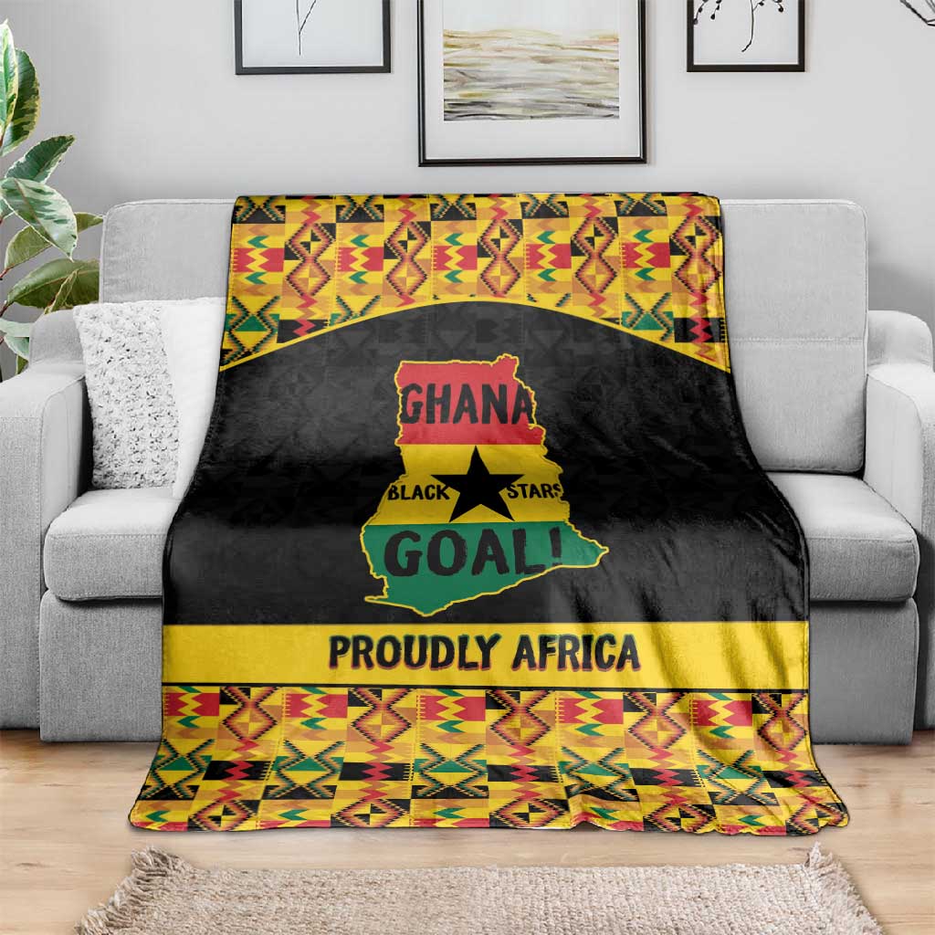 Afro Ghana Football Blanket Black Stars Never Fall - Kente Pattern - Wonder Print Shop