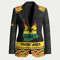 Personalized Afro Ghana Football Blazer Black Stars Never Fall - Kente Pattern - Wonder Print Shop