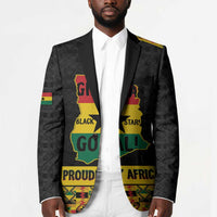 Personalized Afro Ghana Football Blazer Black Stars Never Fall - Kente Pattern - Wonder Print Shop
