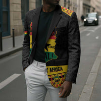 Personalized Afro Ghana Football Blazer Black Stars Never Fall - Kente Pattern - Wonder Print Shop