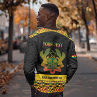 Personalized Afro Ghana Football Sweatshirt Black Stars Never Fall - Kente Pattern - Wonder Print Shop