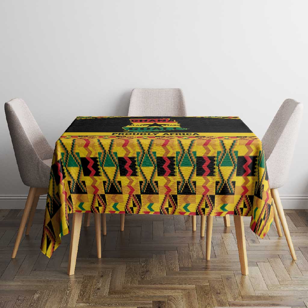 Afro Ghana Football Tablecloth Black Stars Never Fall - Kente Pattern - Wonder Print Shop
