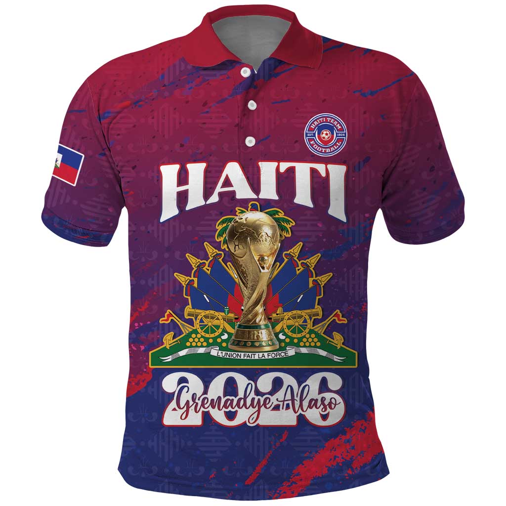 Personalized Afro-Haiti Football Polo Shirt 2026 Nou Retounen Anko LT15
