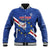 Custom Cape Verde Football Baseball Jacket Go Blue Sharks