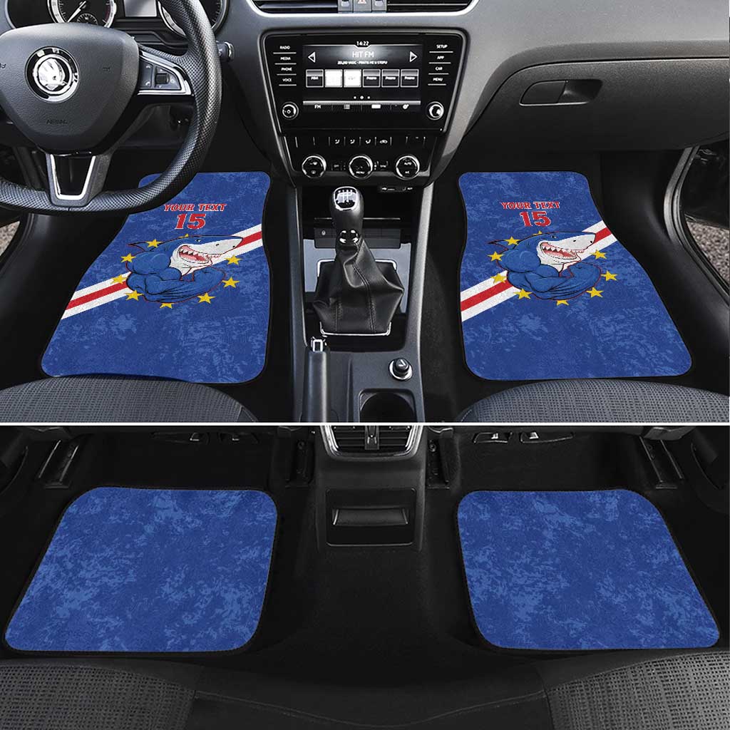 Custom Cape Verde Football Car Mats Go Blue Sharks