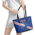 Custom Cape Verde Football Leather Tote Bag Go Blue Sharks