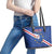 Custom Cape Verde Football Leather Tote Bag Go Blue Sharks