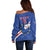 Custom Cape Verde Football Off Shoulder Sweater Go Blue Sharks