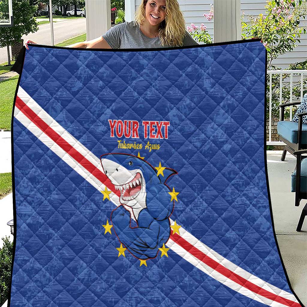 Custom Cape Verde Football Quilt Go Blue Sharks