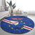 Custom Cape Verde Football Round Carpet Go Blue Sharks