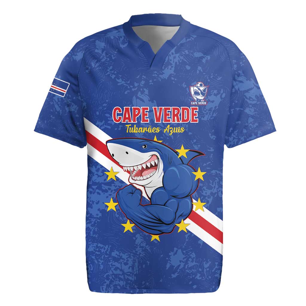 Custom Cape Verde Football Rugby Jersey Go Blue Sharks