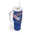 Custom Cape Verde Football Tumbler With Handle Go Blue Sharks