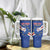 Custom Cape Verde Football Tumbler With Handle Go Blue Sharks