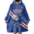 Custom Cape Verde Football Wearable Blanket Hoodie Go Blue Sharks