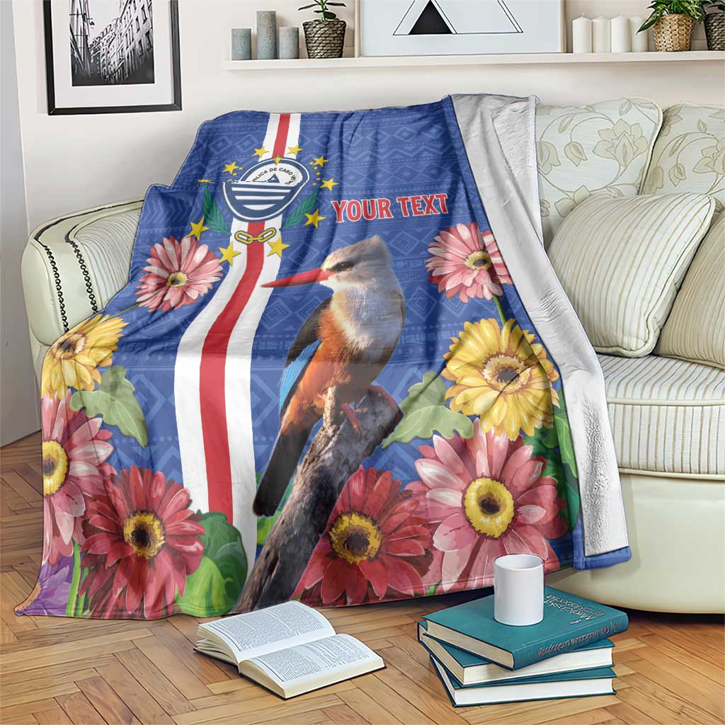 Personalised Cape Verde Blanket Grey-Headed Kingfisher Mix Gerbera Daisy