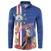 Personalised Cape Verde Button Sweatshirt Grey-Headed Kingfisher Mix Gerbera Daisy