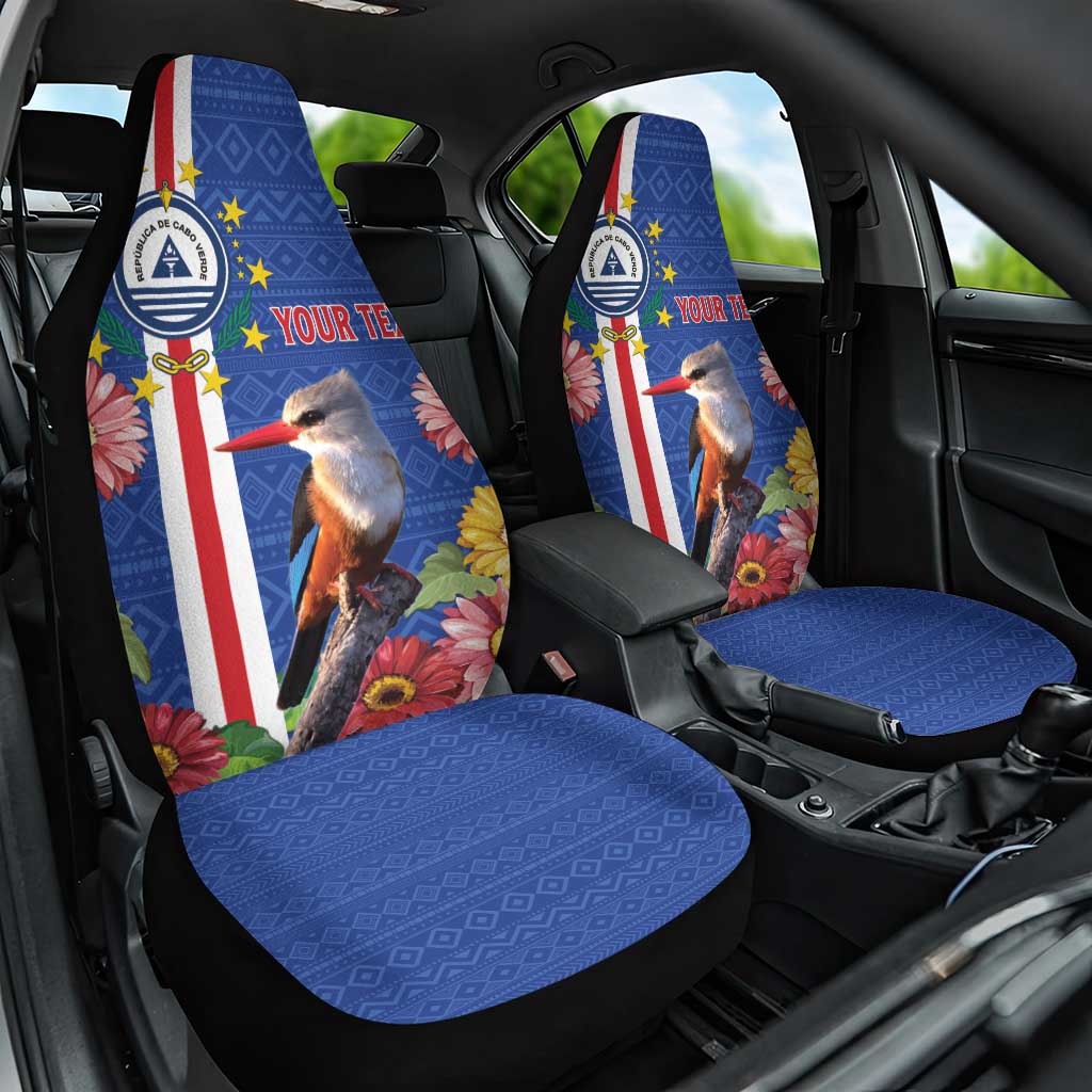 Personalised Cape Verde Car Seat Cover Grey-Headed Kingfisher Mix Gerbera Daisy