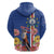 Personalised Cape Verde Hoodie Grey-Headed Kingfisher Mix Gerbera Daisy