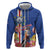 Personalised Cape Verde Hoodie Grey-Headed Kingfisher Mix Gerbera Daisy