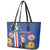 Personalised Cape Verde Leather Tote Bag Grey-Headed Kingfisher Mix Gerbera Daisy