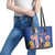 Personalised Cape Verde Leather Tote Bag Grey-Headed Kingfisher Mix Gerbera Daisy