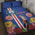 Personalised Cape Verde Quilt Bed Set Grey-Headed Kingfisher Mix Gerbera Daisy