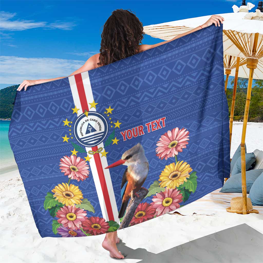 Personalised Cape Verde Sarong Grey-Headed Kingfisher Mix Gerbera Daisy