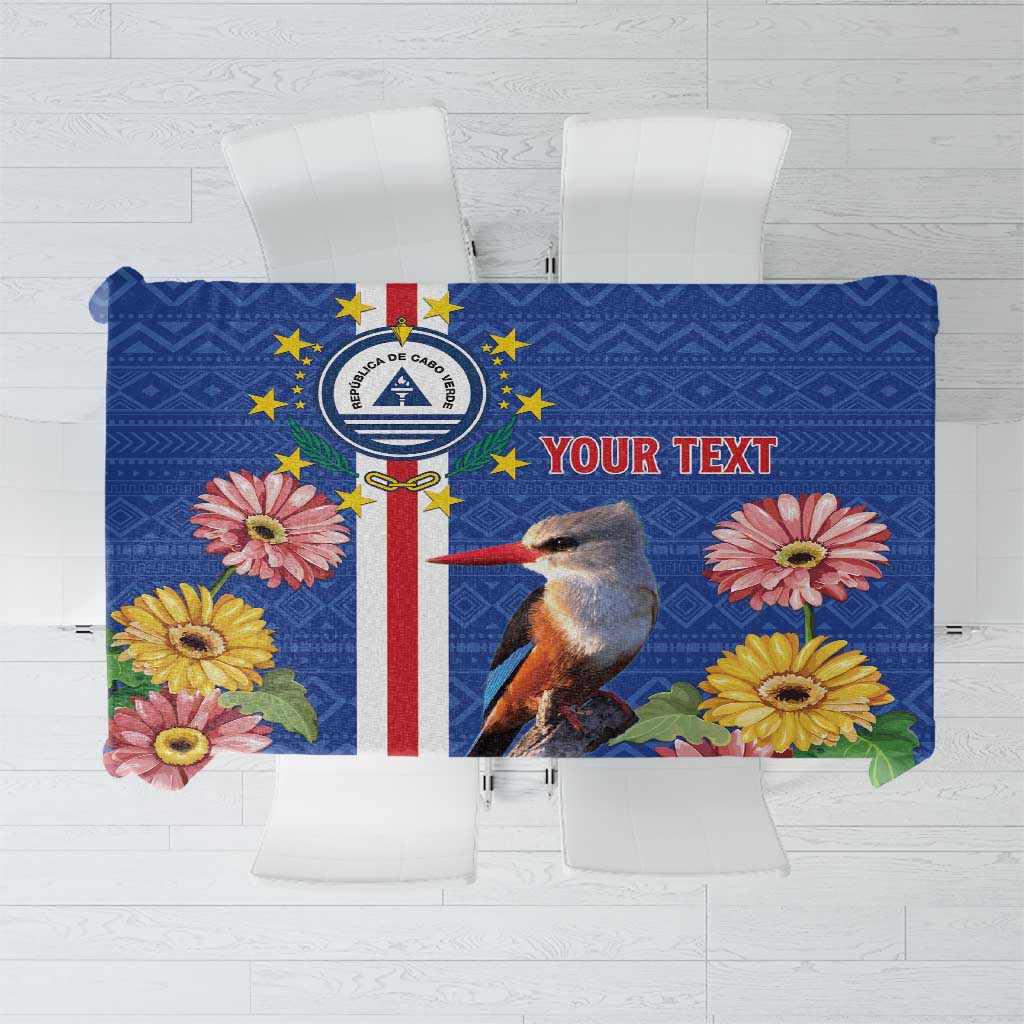 Personalised Cape Verde Tablecloth Grey-Headed Kingfisher Mix Gerbera Daisy