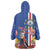 Personalised Cape Verde Wearable Blanket Hoodie Grey-Headed Kingfisher Mix Gerbera Daisy