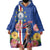 Personalised Cape Verde Wearable Blanket Hoodie Grey-Headed Kingfisher Mix Gerbera Daisy